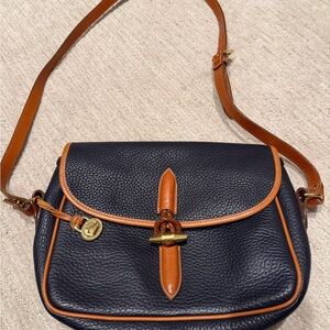 Dooney & Bourke Navy and Tan Crossbody Bag